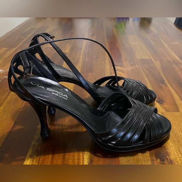 Via Spiga Shoes - Via Spiga Elegant Black platform Strappy Heels genuine leather gorgeous sandal.